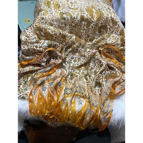 Bohemian Floral Print Shawl With Tassels 60"x42" Lightweight Scarf For Women Mus - Picture 2 of 5